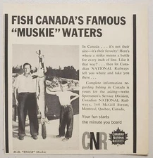 1957 Print Ad Fish Canada 46-LB Tiger Muskie Canadian National Railways