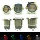 Round 10A Metal Push Button Switch Waterproof 6V 9V 12V 24V DC6-24V LED Light