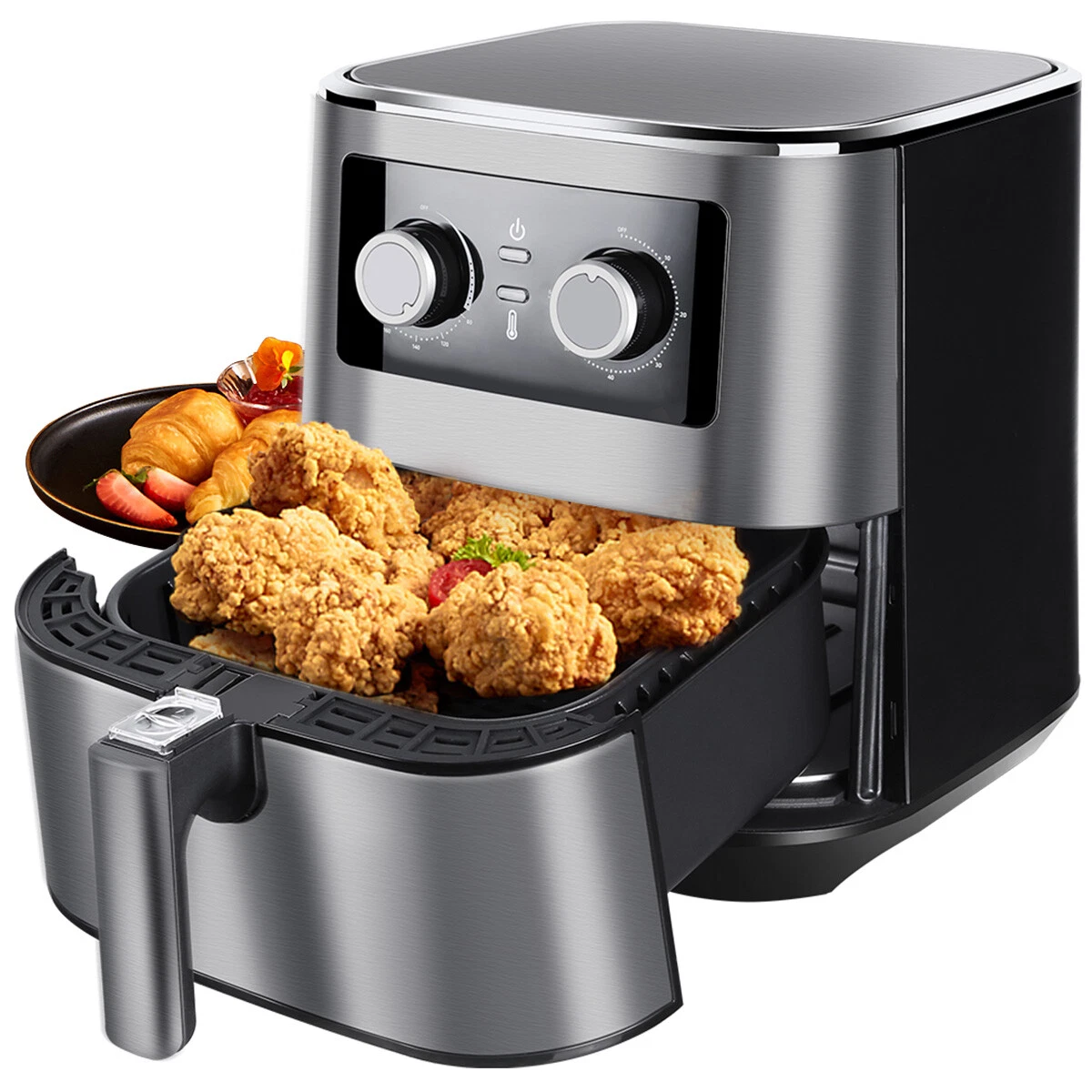 Large Air Fryer 5.8QT Oil Free Timer Non-Stick Cooker Fryer Dishwasher-Safe knob
Opens in a new wind