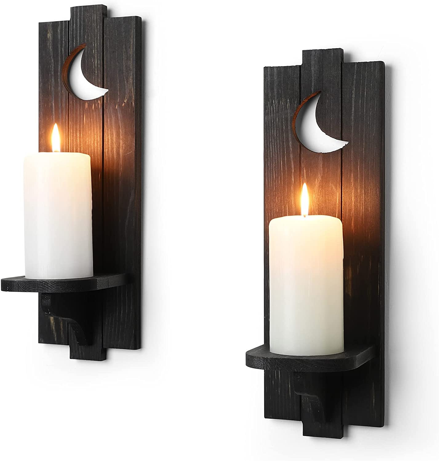 Wall Candle Holders Decorative Set of 2, Besuerte Black Rustic Wall Candle Wall