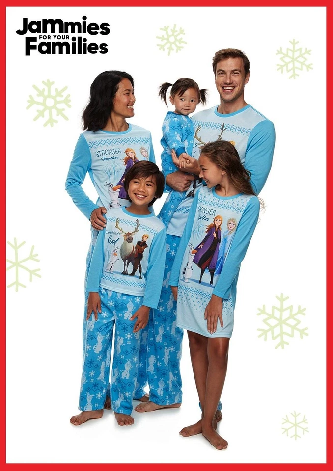 NWT Frozen 2 II Pajamas Size 8,10 Boys Winter Fleece Pant Set Olaf Kristoff Sven - Image 2 of 2