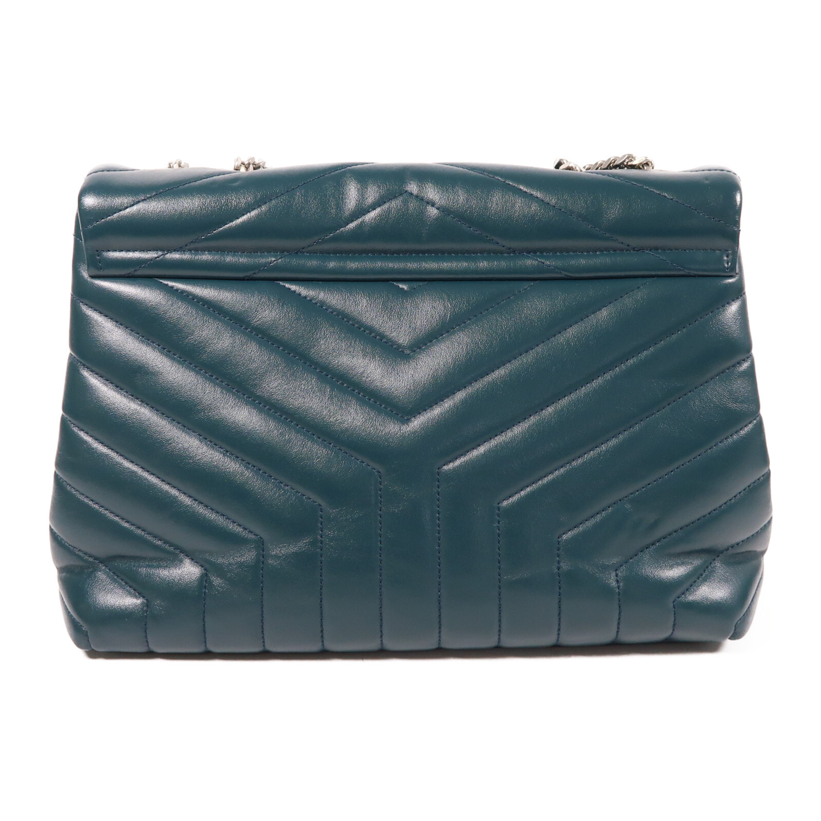 Borsa a tracolla SAINT LAURENT YSL SHW Loulou catena 487216 pelle di vitello verde