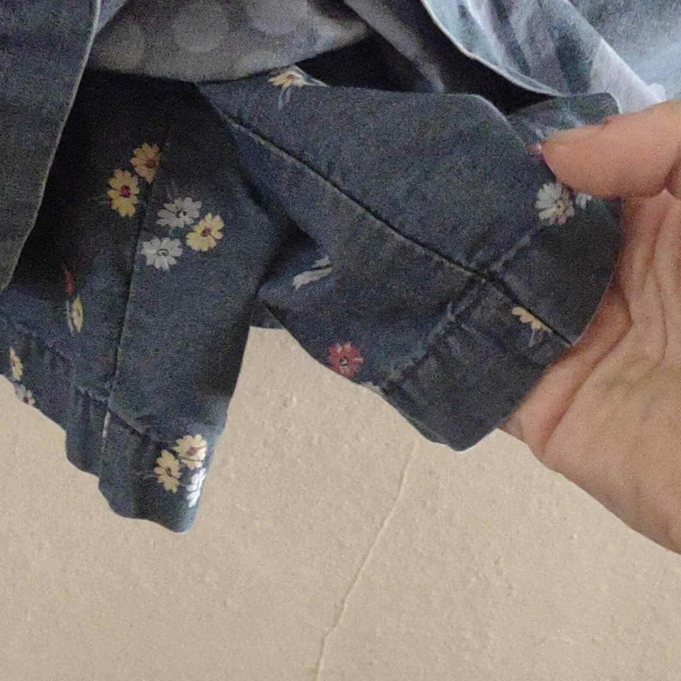 Vintage Liz Claiborne Lizwear Jeans Floral Skort 10P Foto 2 de 4