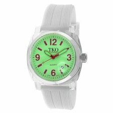 NEW TKO ORLOGI TK558-GW Womens Milano Watch Water Resistant Green Dial Clear