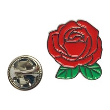 ROSE Flower Lapel Pin Badges, Metal & Enamel in 7 colour choices
