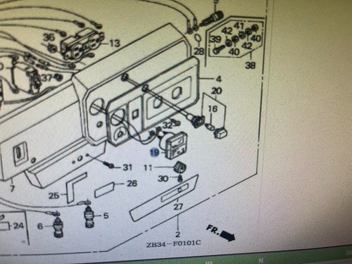 HONDA GENERATOR VOLTMETER ASSY. 37450-ZB2-C00 EM1800X EM2200X EM2500XK1 EX2200 - Picture 2 of 2