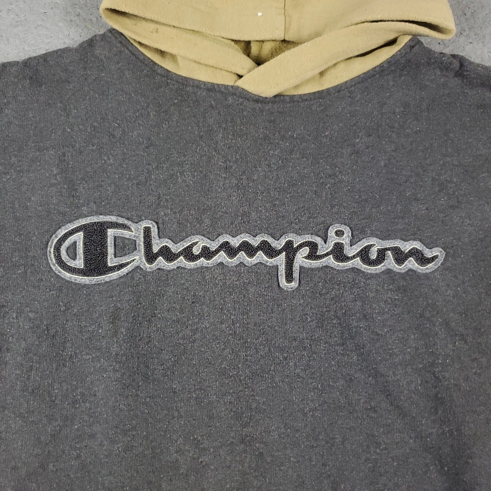 VETEMENTS Maglione Champion Ragazzo Grande Grigio Pullover Felpa con Cappuccio Bambini Giovani *