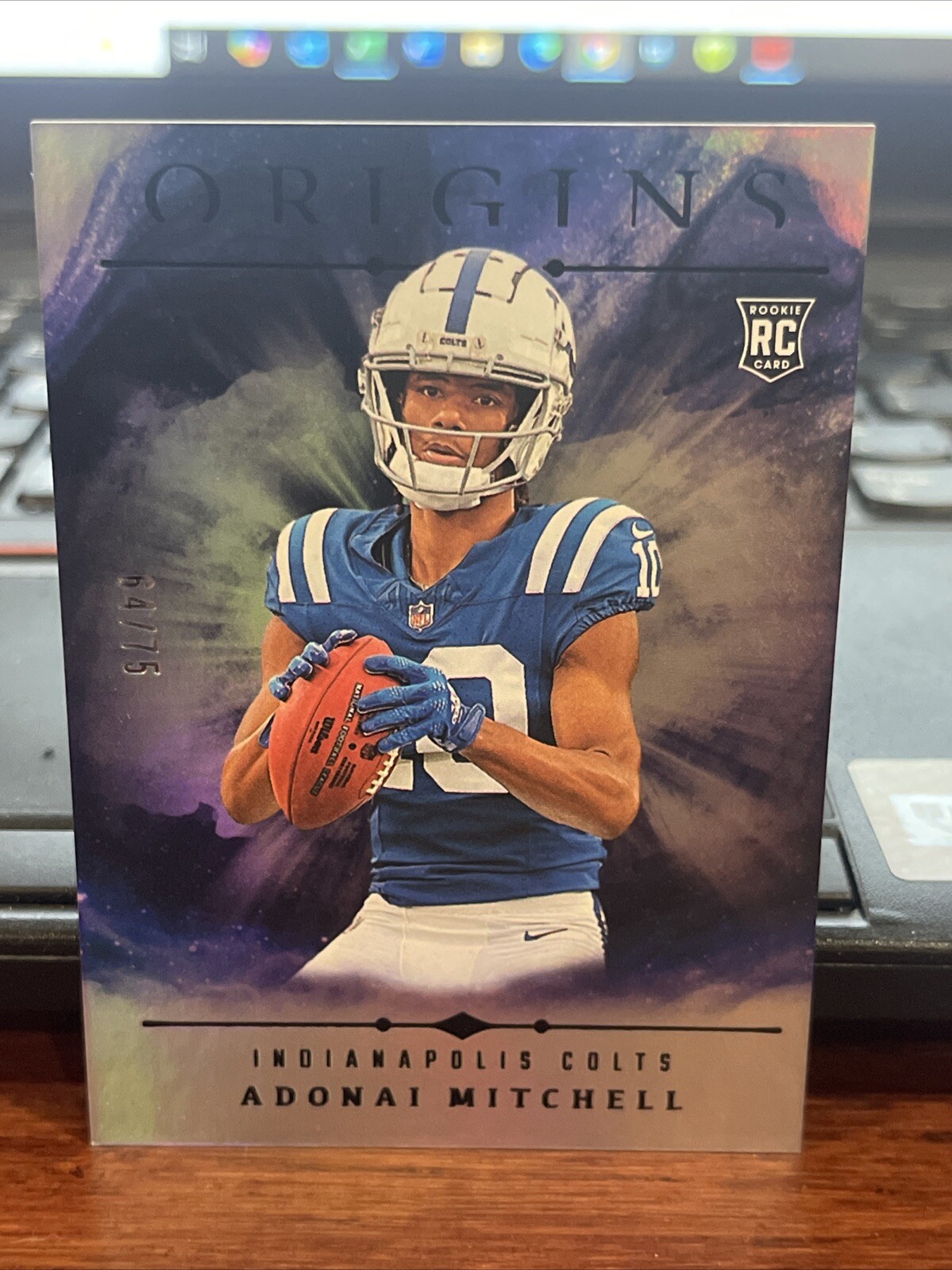 Adonai Mitchell Silver Holo 52/75 RC 2024 Panini Origins Football