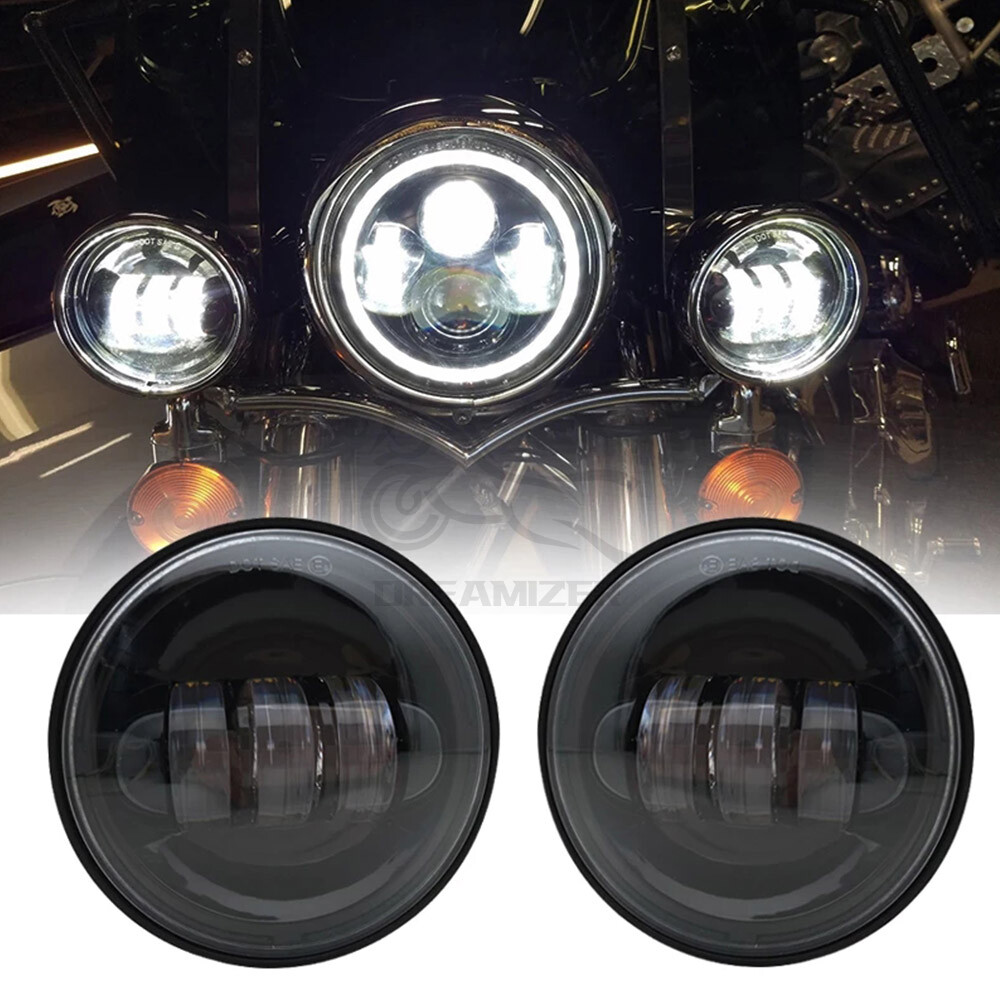 4.5 Inch LED Auxiliary Passing Fog Light Lamp For Harley Touring