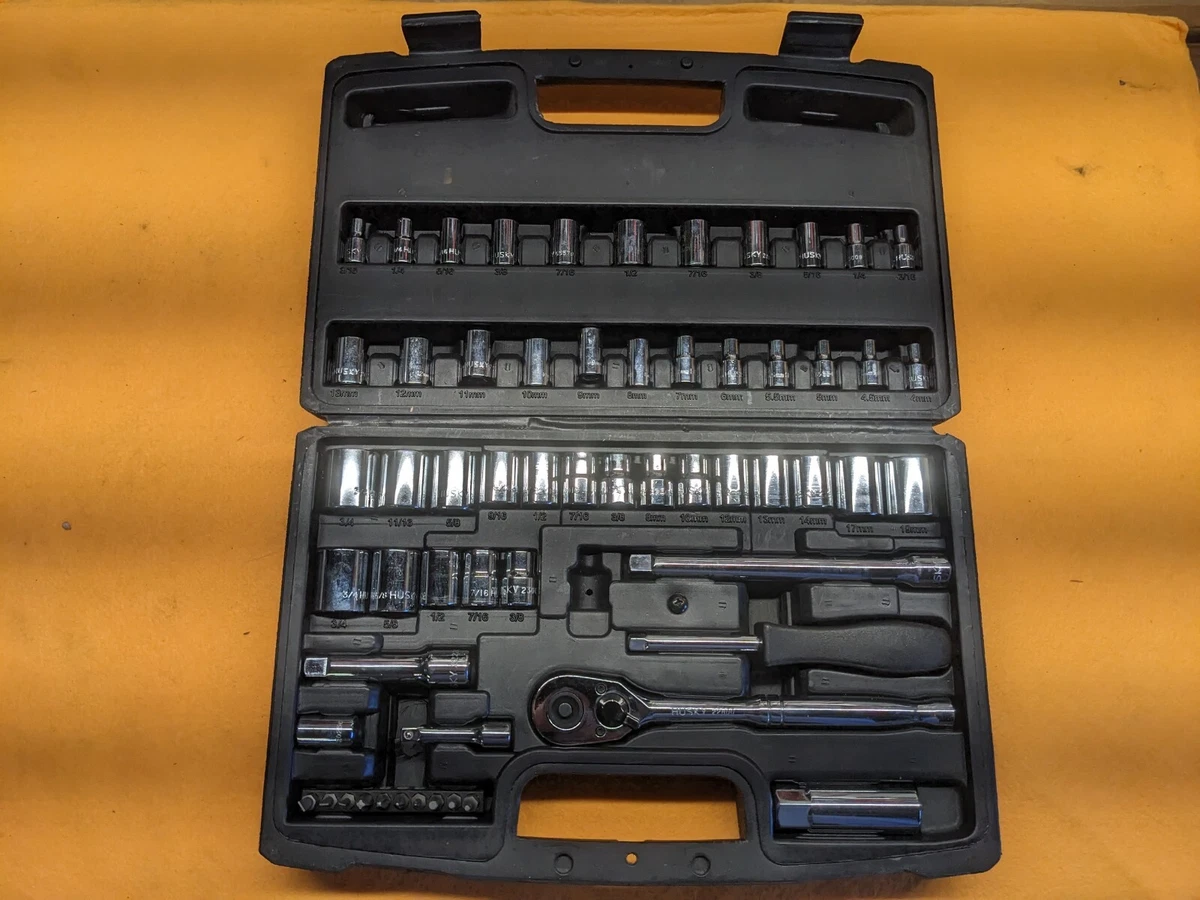 Husky socket set with on sale case