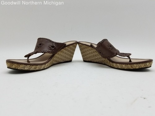 Women's JACK ROGERS Brown Tan Wedge Sandals 8.5 - Picture 3 of 5