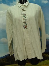 Gr.L Trachtenhemd Distler Trachten Hemd mit Bauern Stickerei TH612