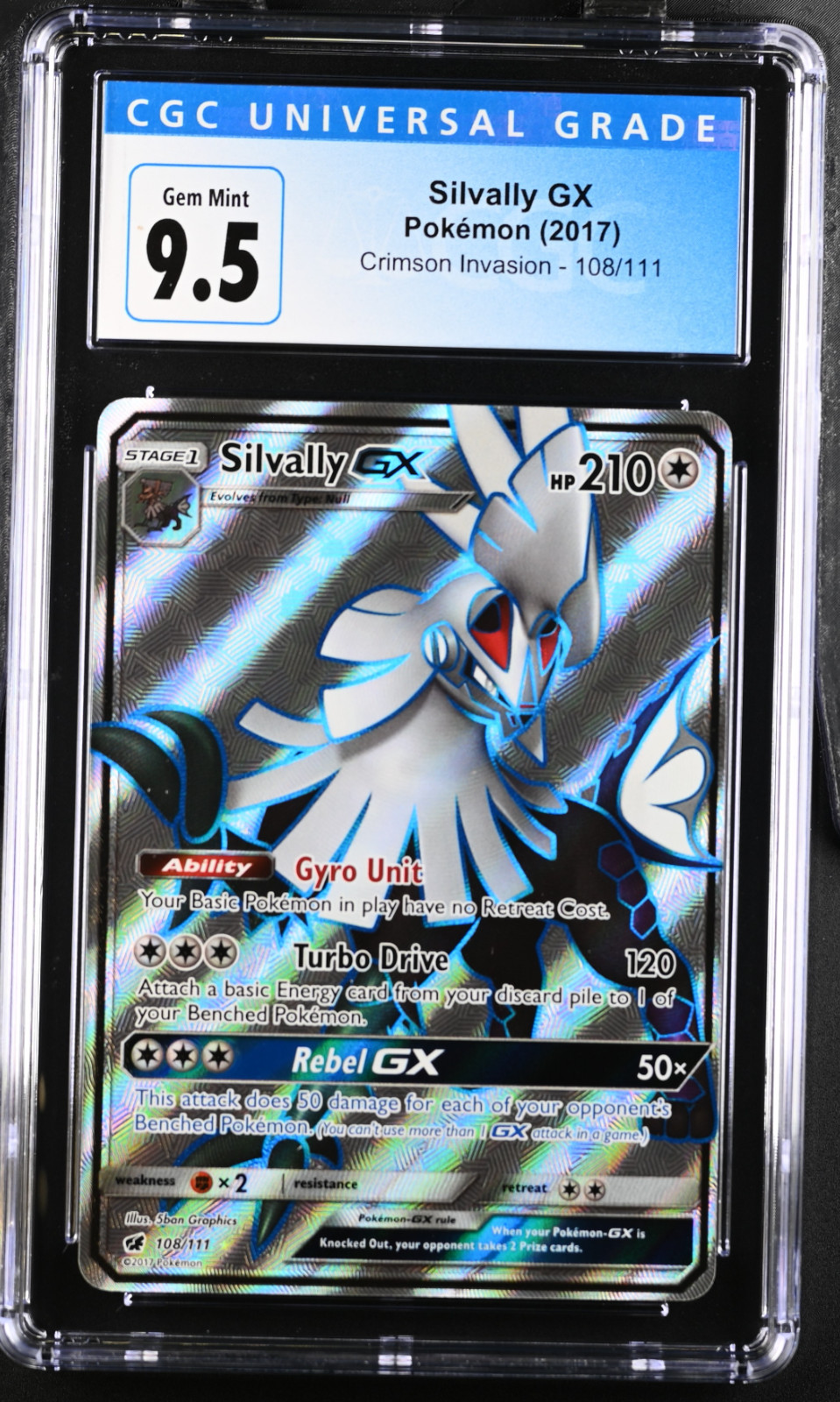 Silvally GX 108/111 Foil Full Art 2017 Crimson Invasion Pokemon TCG - CGC 10