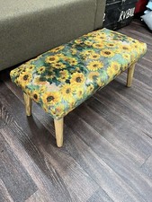 Van Gogh Sunflower Printed Velvet stool Footstool / coffee table I Made.com