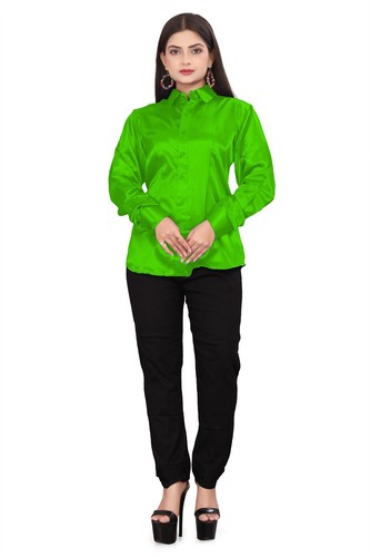 Satin Button Down Hemd Langarm Hemd Damen Freizeit Bürokleidung Hemd S81 - Bild 42 von 173