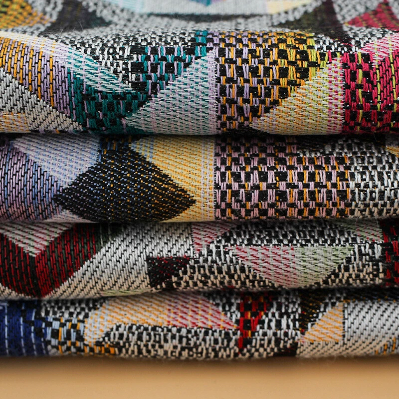 Tela de tapicería de tapiz jacquard francés geométrico para coser por yarda hágalo usted mismo Foto 4 de 4