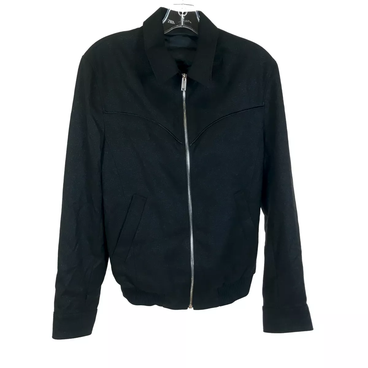 Zara black bomber jacket clearance womens