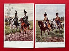 2 x Militär Künstler AK BRAUNSCHWEIG um 1910 Uniformen Husaren Reg.     ( 126695
