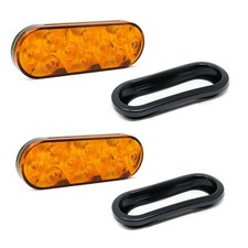 Two Amber 6 Oval Grommet Mount Led Flashing Strobe Warning Light Kits Two Amber 6 Oval Grommet Mount Led Flashing Strobe Warning Light Kits