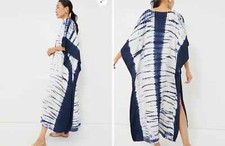 Tuckernuck Emerson Fry-The India Collection Tie Dye Caftan Indigo Blue-Sz O/S