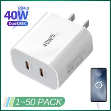 40W USB C Charger PD4.0 Fast Charging Block Dual Type C Adapter Wall Charger Lot