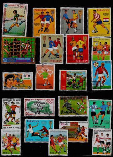 Tous pays 20 timbres oblitérés ZY3502/18: sport , football - Picture 1 of 1