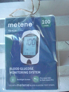 Metene Blood Glucose/Sugar Meter Kit w/Test Strips & Lancets TD-4116/Exp 9/15/29