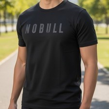 NOBULL Mens Black on Black Short Sleeve Slim Fit Tee NEW Size Medium