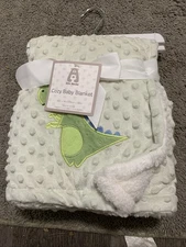 Little Wonder Green Dinosaur Baby Boy Blanket Security Plush Lovey Minky Dot NWT