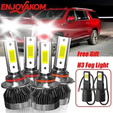 Front LED Headlight Kit High-Low Beam Fog Light Bulbs For GMC Yukon 1993-1997