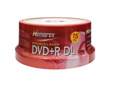 Memorex DVD R DL Double Layer 8.5GB 240min 2.4x Pack of 15 Brand New Sealed