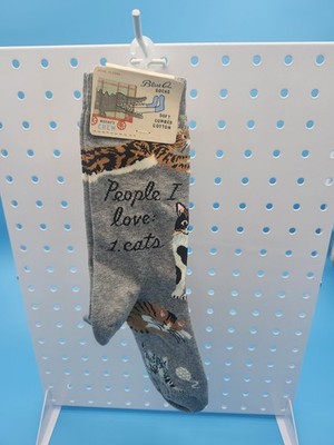 Blue Q People I Love Cats Women s Crew Socks Funny Cat Lover Gift Size 5 10...