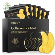 Under Eye Patches, 10 Pairs Gold Collagen Eye Gels Mask, Reduce Dark Circles, Wr