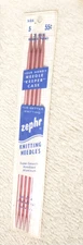 4 Zephr Double Point Knitting Anodized Aluminum Needles Set Of 4 - Size US 5 A1