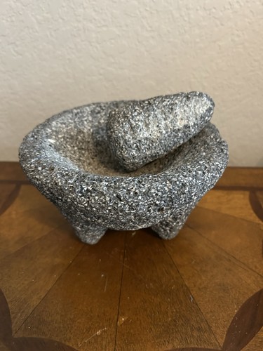 Authentic Traditional Mexican Molcajete (Mortar & Pestle) Handmade Lava Rock***