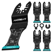 5 PCS Carbide Oscillating Tool Blades, Professional Multi Tool Blades Kits fo...