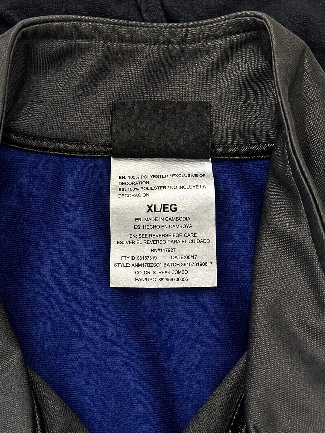 AND1 Blue Black Full Zip Windbreaker Light Jacket Men’s XL image 5
