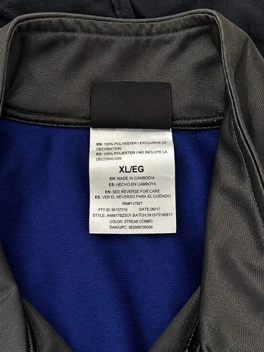 AND1 Blue Black Full Zip Windbreaker Light Jacket Men’s XL image 5