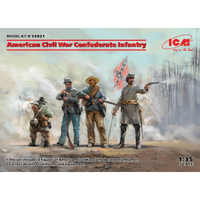 American Civil War Confederate Infantry Set #1 Kit 1:35 Icm Kit Figure Militari