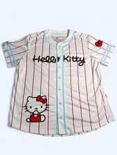 Hello Kitty Red Stripe Baseball Jersey XXL Kawaii Sanrio Graphic Tee