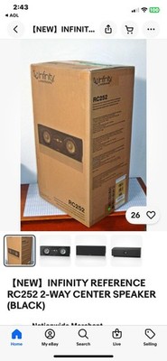 【NEW】INFINITY REFERENCE RC252 2-WAY CENTER SPEAKER (BLACK) . In Sealed Carton.