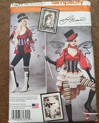 1301 Simplicity Fantasy Costume Corset dress, ruffled Artist Amy Brown sz 14-22