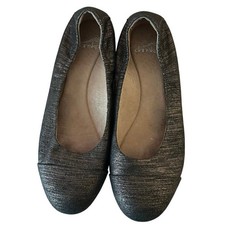 Dansko Women  s Slip On Ballet Flats Size 38 US 7.5-8 Leather Black Metallic