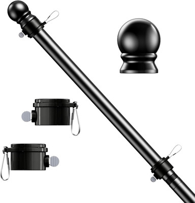 5 FT Flag Pole, Tangle Free Spinning Stainless Steel Weather Resistant Rustproof