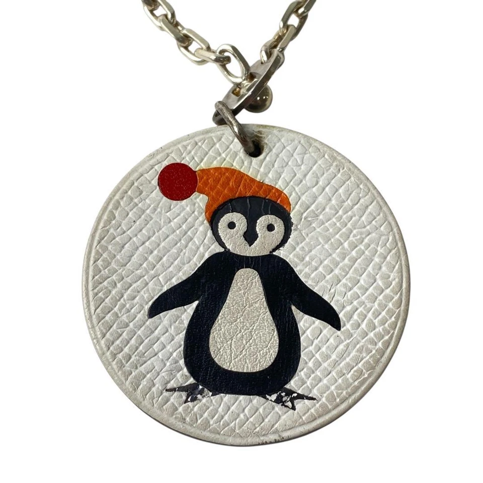 Mini colgante de plata 925 con dije de pingüino Hermes marca accesorio de moda artículo Foto 3 de 4