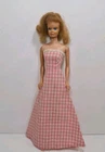 Vtg. 1958 Mattel Midge Barbie Doll Straw. Blonde & Freckles, Pink Gingham Dress