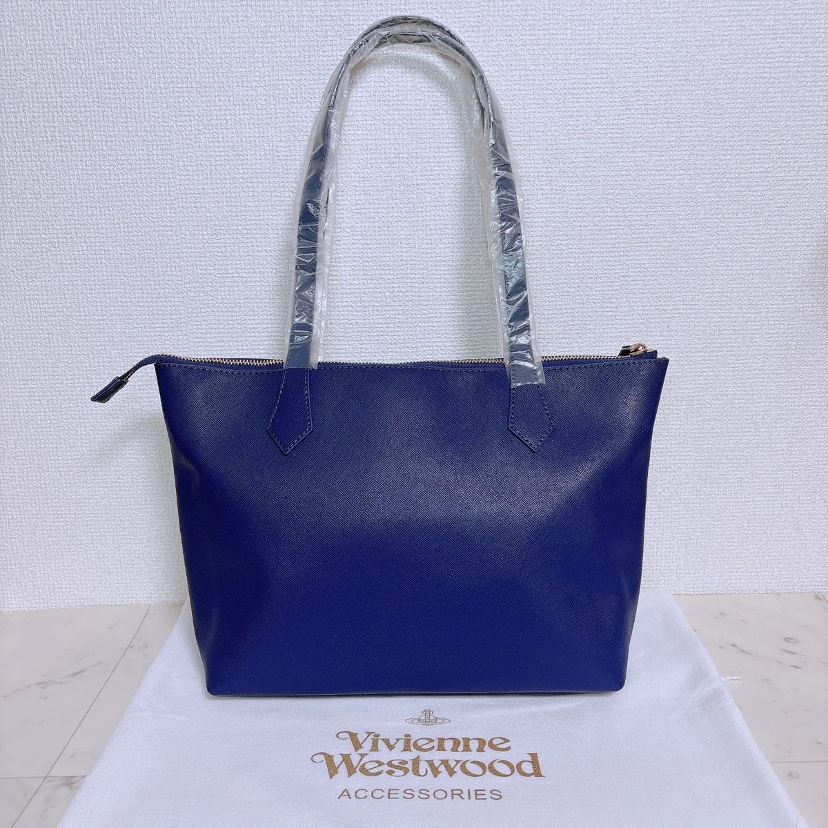Vivienne Westwood tote bag blue leather orb outlet new | eBay