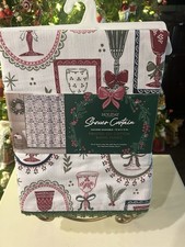 EnVogue Christmas Shower Curtain Festive Wine Goblets New