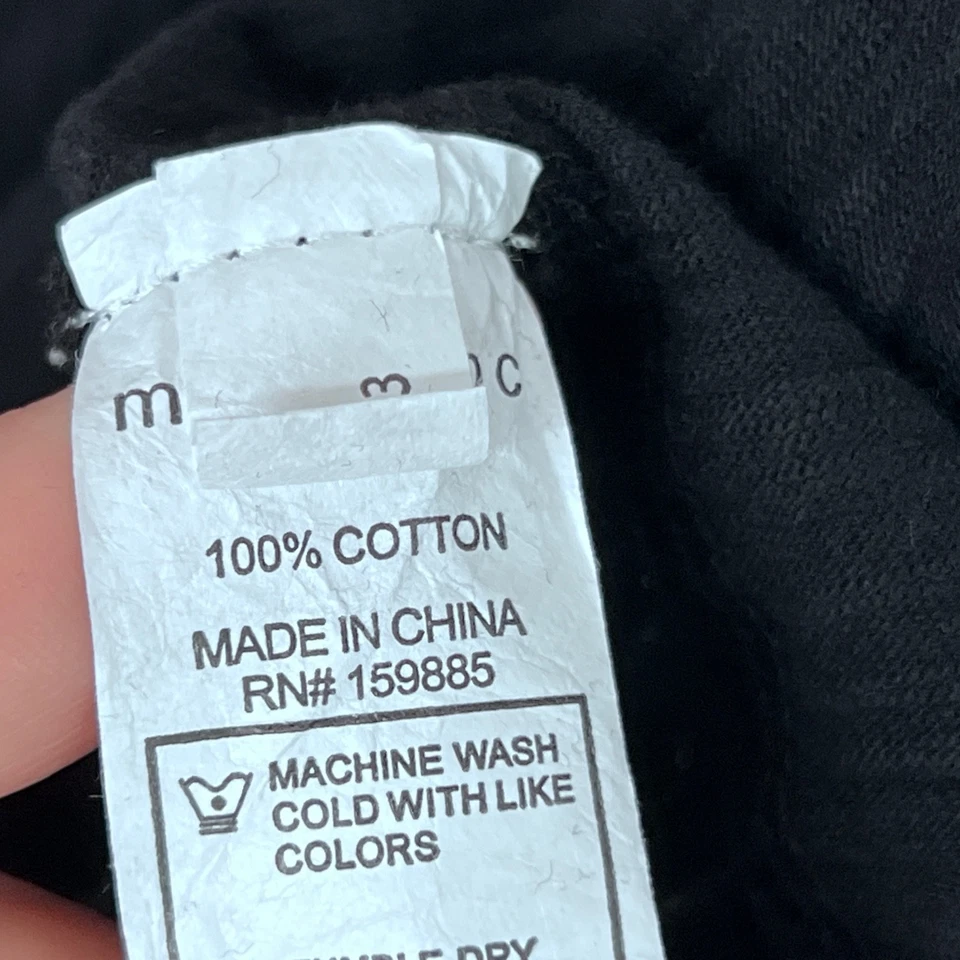 Camiseta Mododoc Top Mujer XL Negra Manga Corta Algodón Tejido Slub Cuello en V Dobladillo Crudo Foto 4 de 4