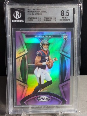 CJ Stroud 2023 Certified Mirror Purple FOTL /10 Rookie RC #104 BGS 8.5 Texans SP